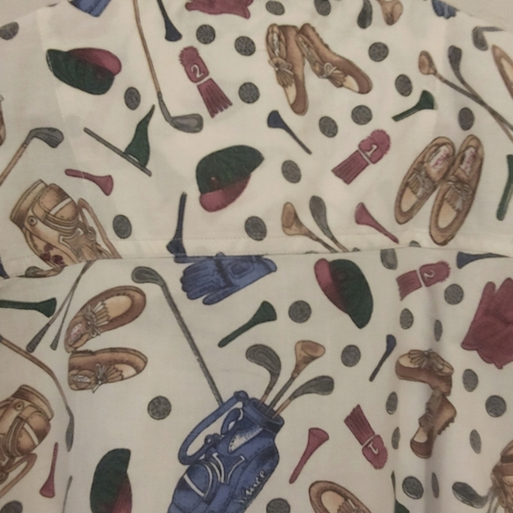 Vintage Sauce by Berne Shirt Golf All Over Print Button Up Short Sleeve Mens XL - Picture 5 of 12